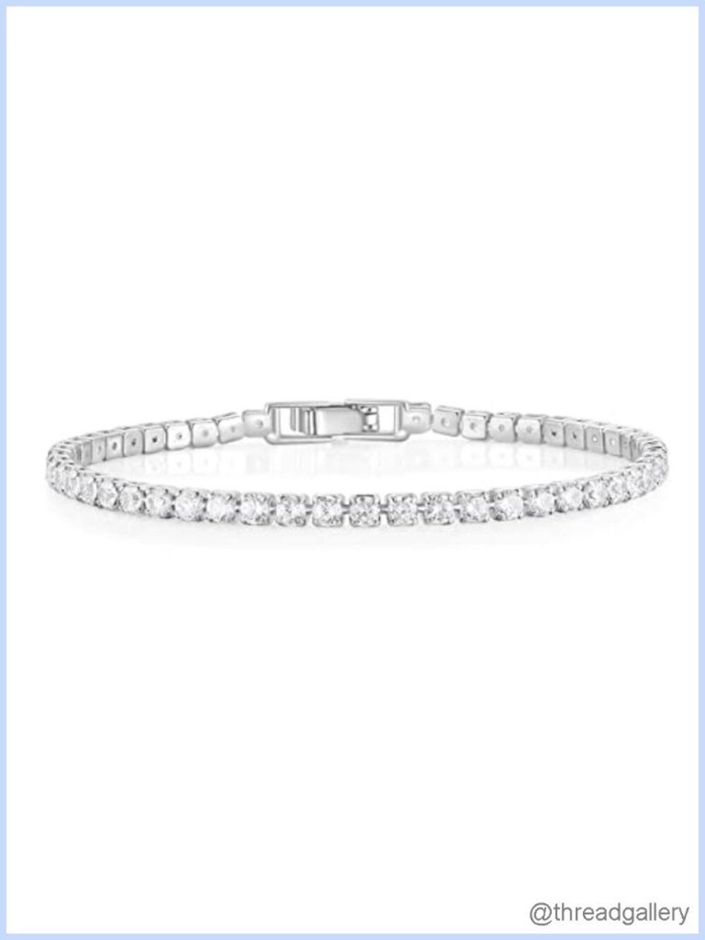 Women's CZ Tennis Bracelet 3mm 4-Prong Setting Box Clasp